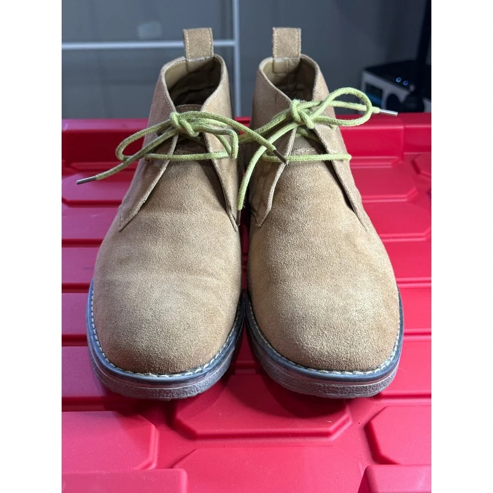 GH Bass & Co Pearce Mens Tan Suede Chukka Boots Size 8 D Desert Lime Green Laces